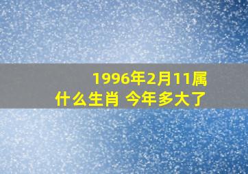 1996年2月11属什么生肖 今年多大了